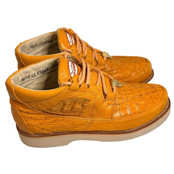 Los Altos Genuine Gator W/Ostrich Casual Shoe/Boot in Buttercup Lace Up SZ 7.5 main image 8